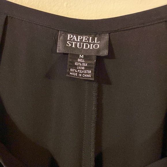 Adrianna Papell Studio 100% Silk black Palazzo evening slacks, size Medium - Picture 3 of 3